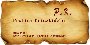 Prolich Krisztián névjegykártya